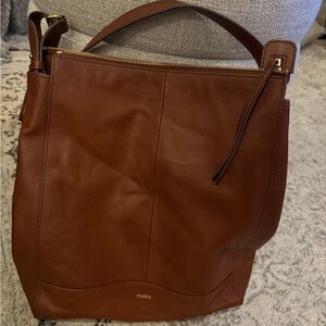Fossil Brown Leather Shoulder Bag/Backpack convertible